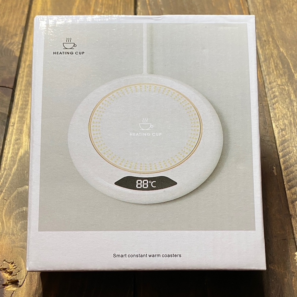 White Smart Coaster Heating Cup NWT